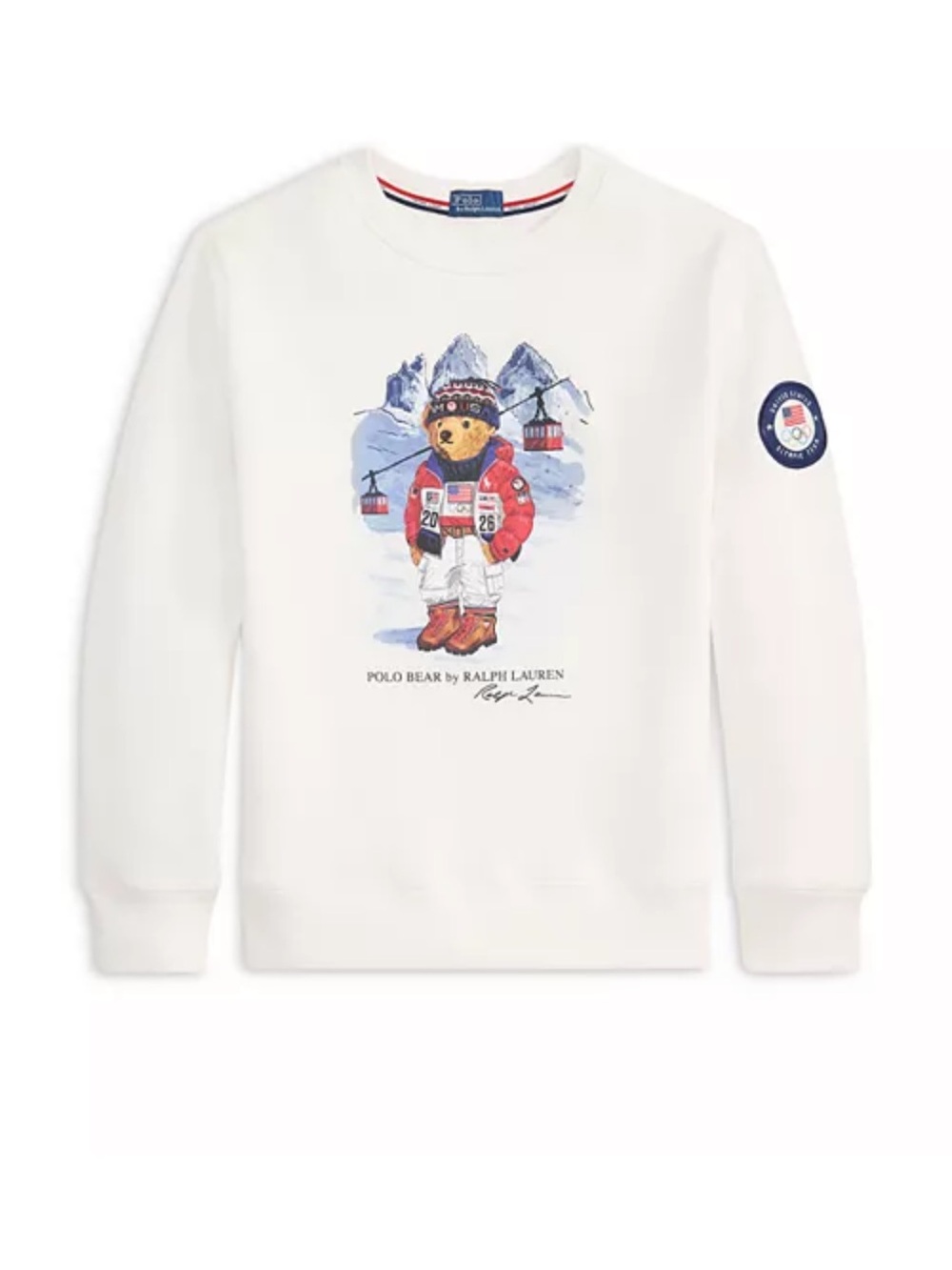 NWT Ralph Lauren Polo Bear Ski Crewneck Sweatshirt - White
